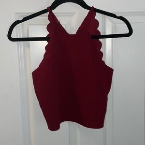 red cut tank top